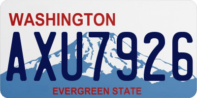 WA license plate AXU7926
