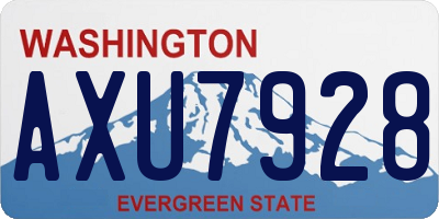 WA license plate AXU7928