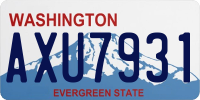 WA license plate AXU7931