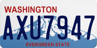WA license plate AXU7947