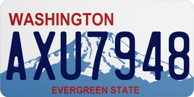 WA license plate AXU7948