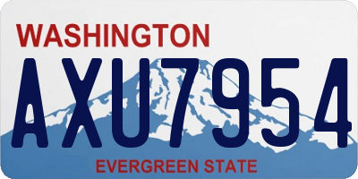 WA license plate AXU7954