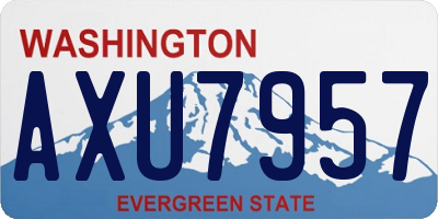 WA license plate AXU7957