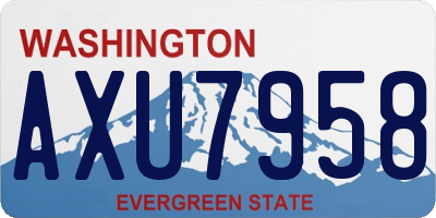 WA license plate AXU7958