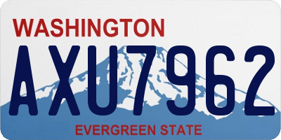 WA license plate AXU7962