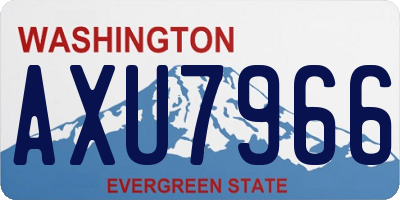 WA license plate AXU7966