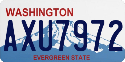 WA license plate AXU7972