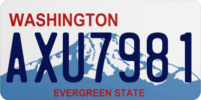 WA license plate AXU7981