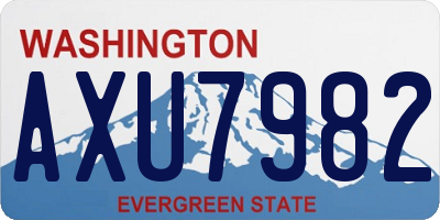 WA license plate AXU7982