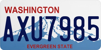 WA license plate AXU7985