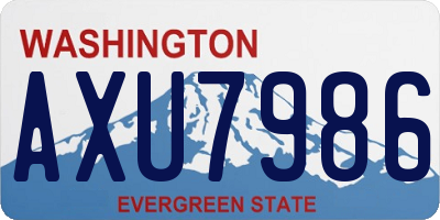 WA license plate AXU7986
