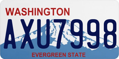 WA license plate AXU7998