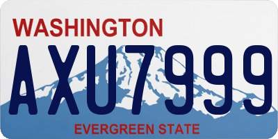 WA license plate AXU7999