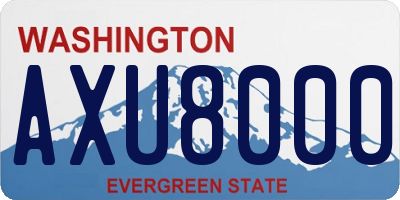 WA license plate AXU8000