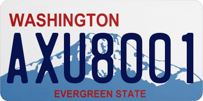 WA license plate AXU8001