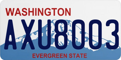 WA license plate AXU8003