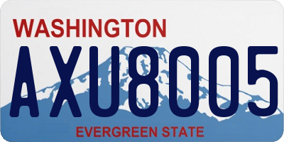 WA license plate AXU8005