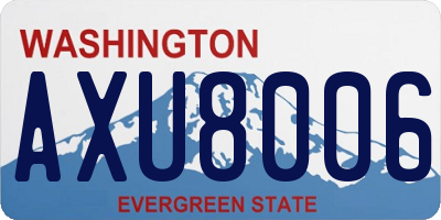 WA license plate AXU8006