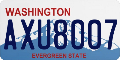 WA license plate AXU8007