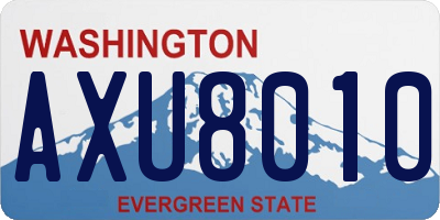 WA license plate AXU8010