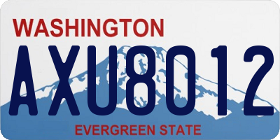 WA license plate AXU8012