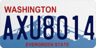 WA license plate AXU8014