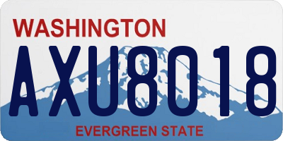 WA license plate AXU8018