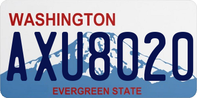 WA license plate AXU8020