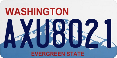 WA license plate AXU8021