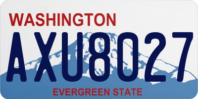 WA license plate AXU8027