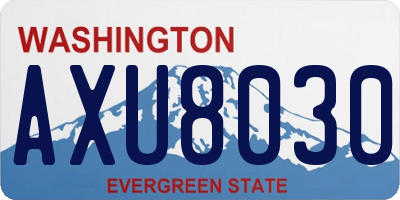 WA license plate AXU8030