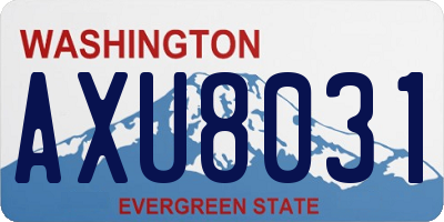 WA license plate AXU8031