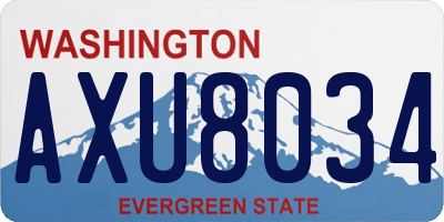 WA license plate AXU8034