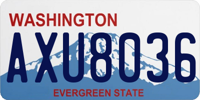 WA license plate AXU8036