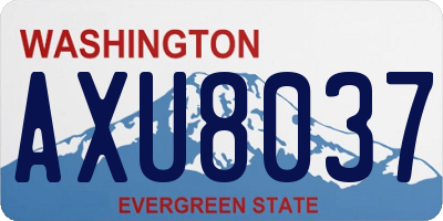 WA license plate AXU8037