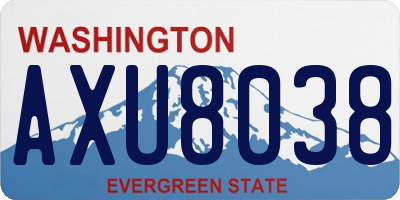 WA license plate AXU8038