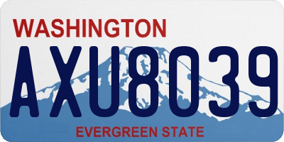 WA license plate AXU8039