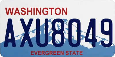 WA license plate AXU8049