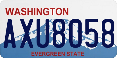 WA license plate AXU8058