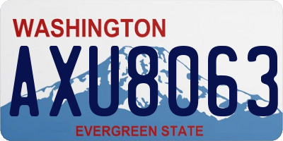 WA license plate AXU8063
