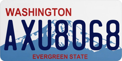 WA license plate AXU8068