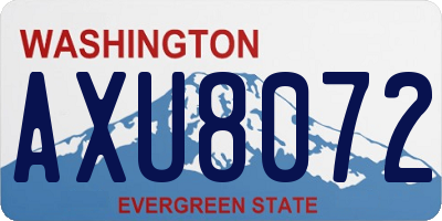 WA license plate AXU8072