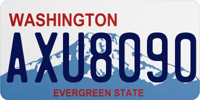 WA license plate AXU8090