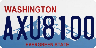 WA license plate AXU8100