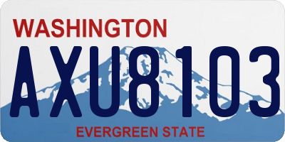 WA license plate AXU8103