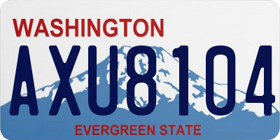 WA license plate AXU8104