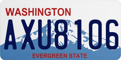 WA license plate AXU8106
