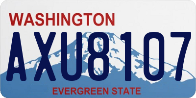 WA license plate AXU8107