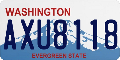 WA license plate AXU8118