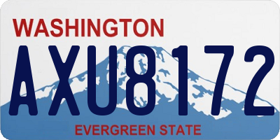 WA license plate AXU8172